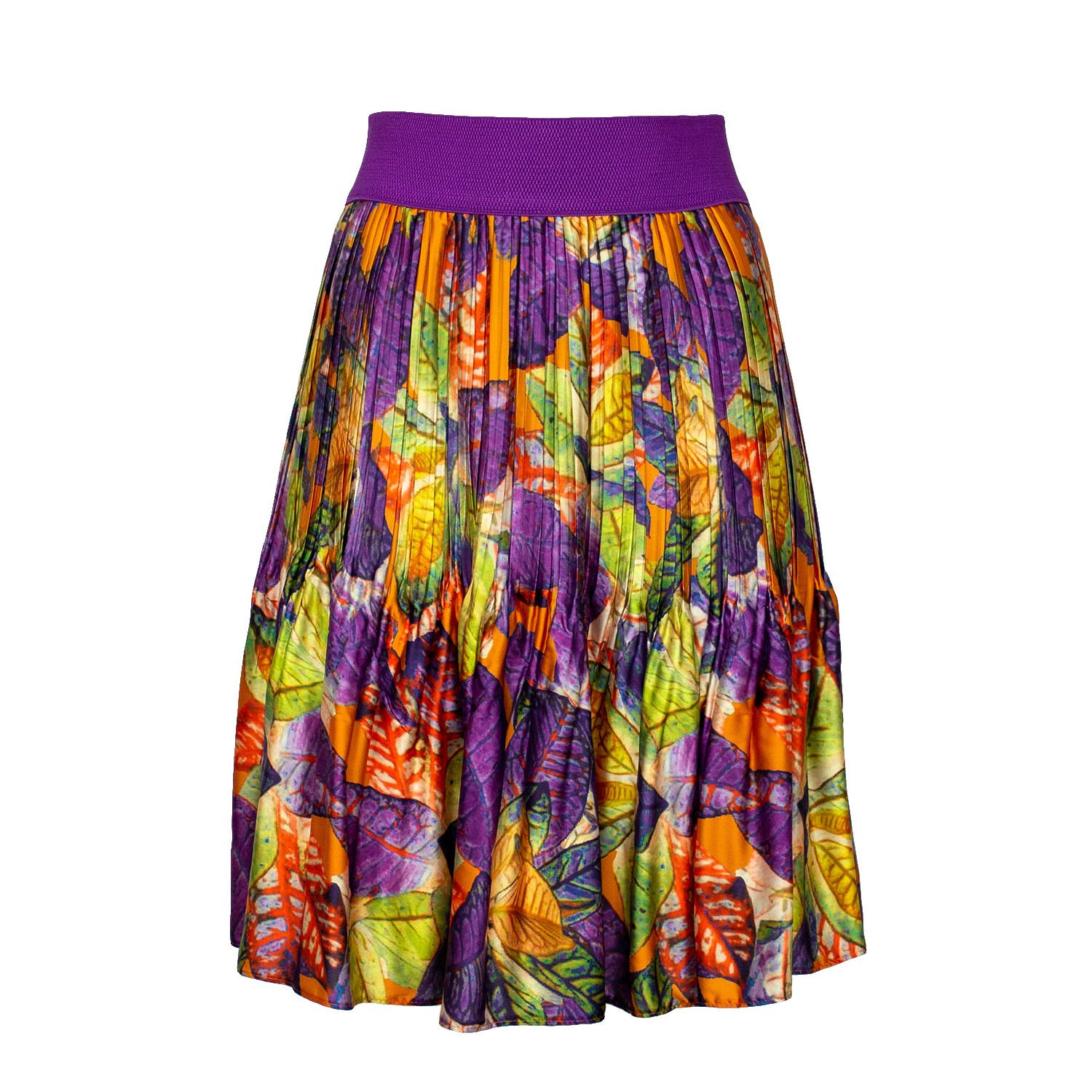 Recycled Polyester Printed Satin Mini Pleated Skirt