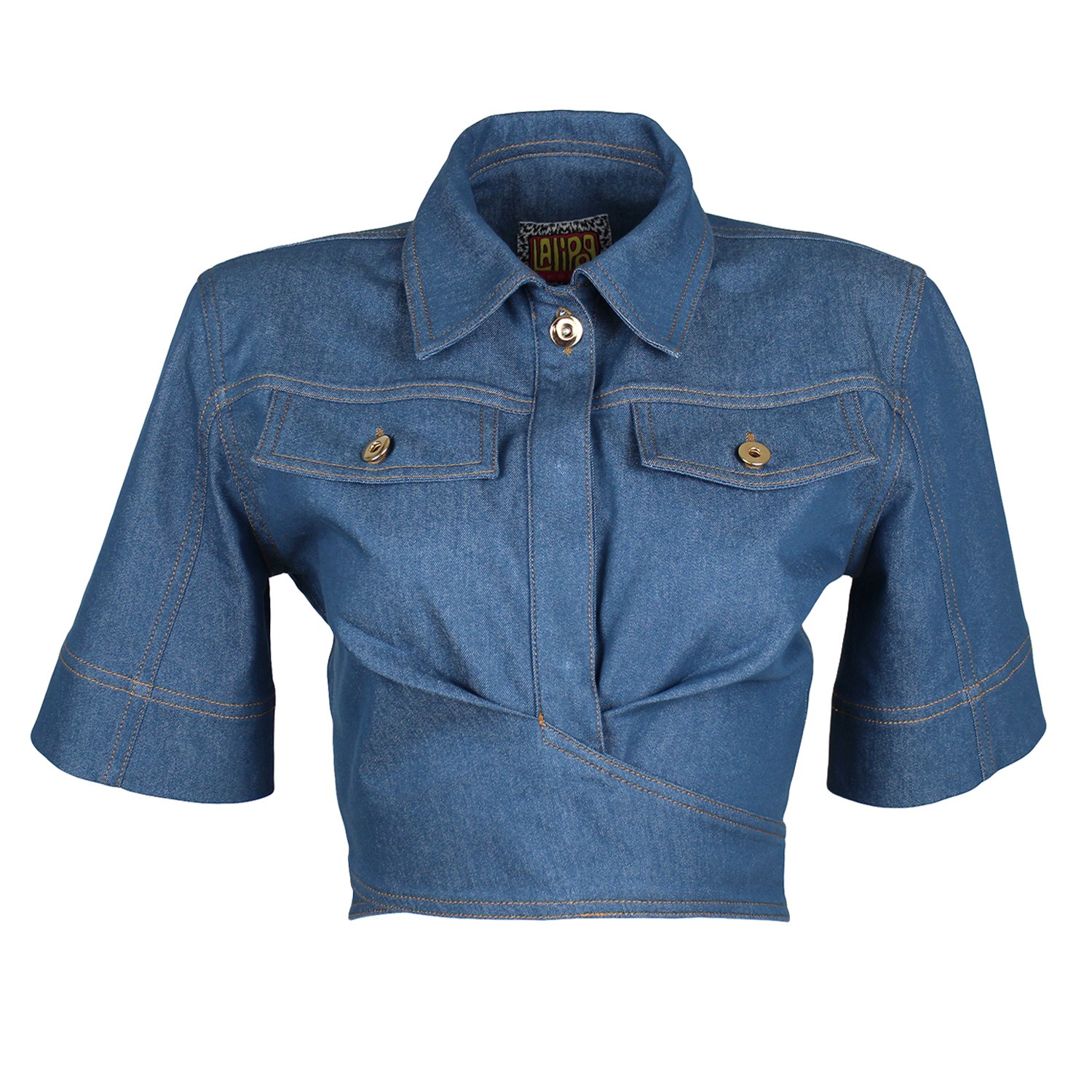 Fitted Cropped Denim Shirt