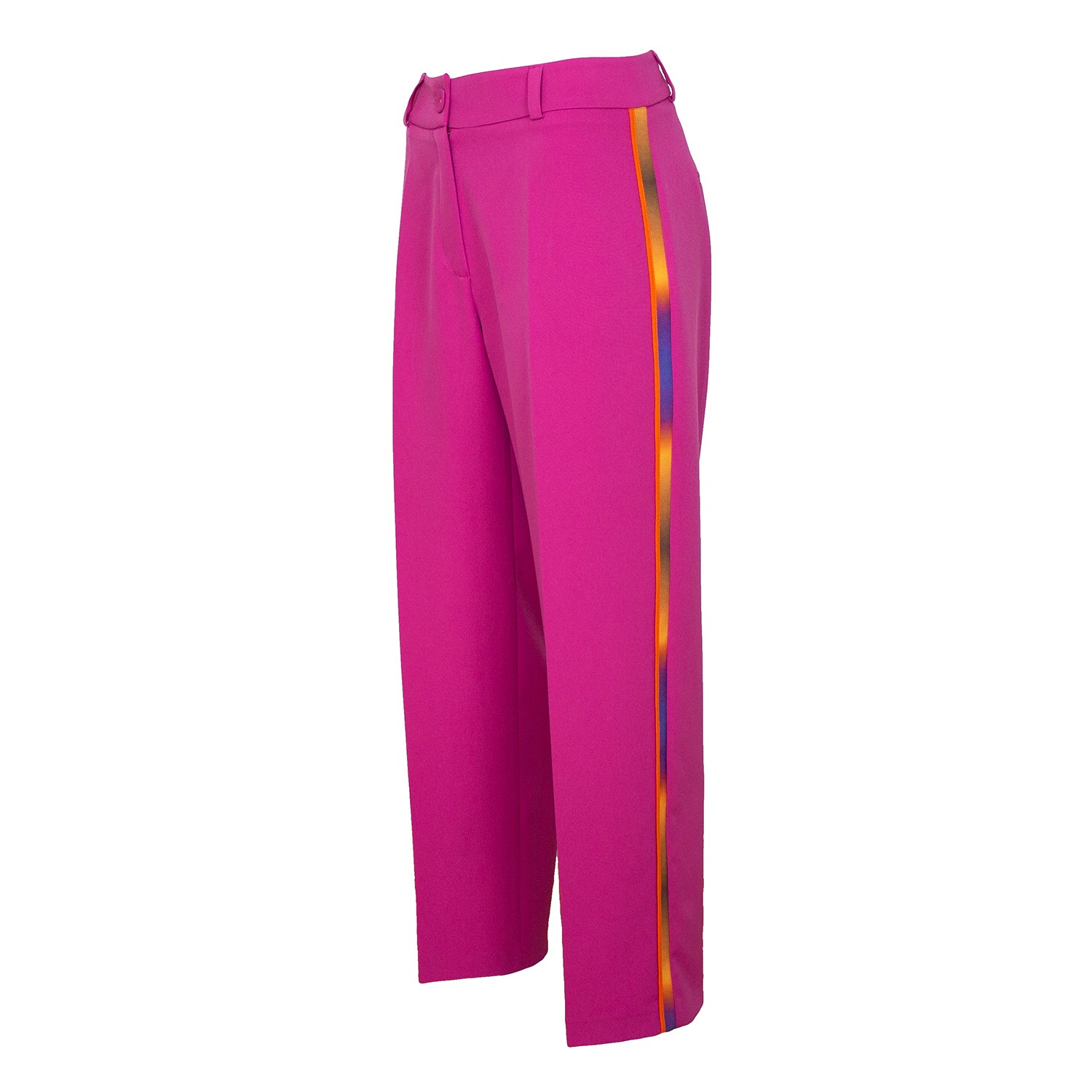 Wide Leg Cropped Fuchsia Pants
