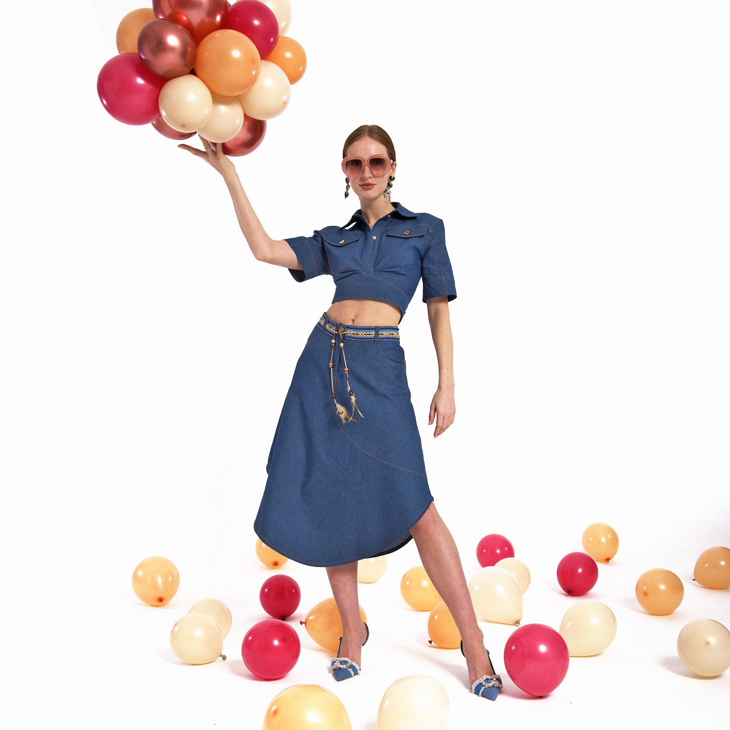 Fitted Cropped Denim Shirt