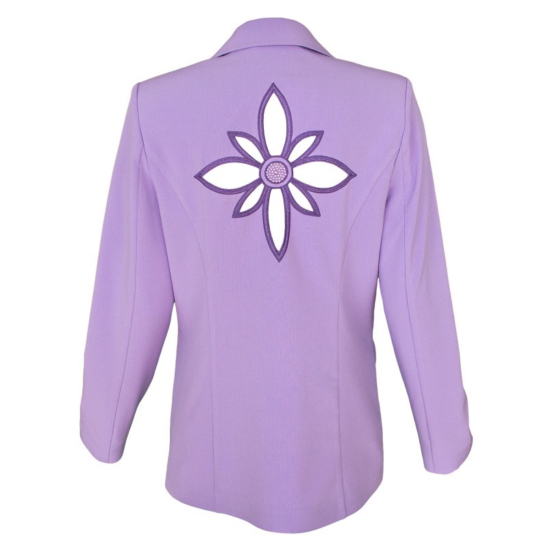 Tailored Blazer Jacket with Embroidery & Lazer Cut Details