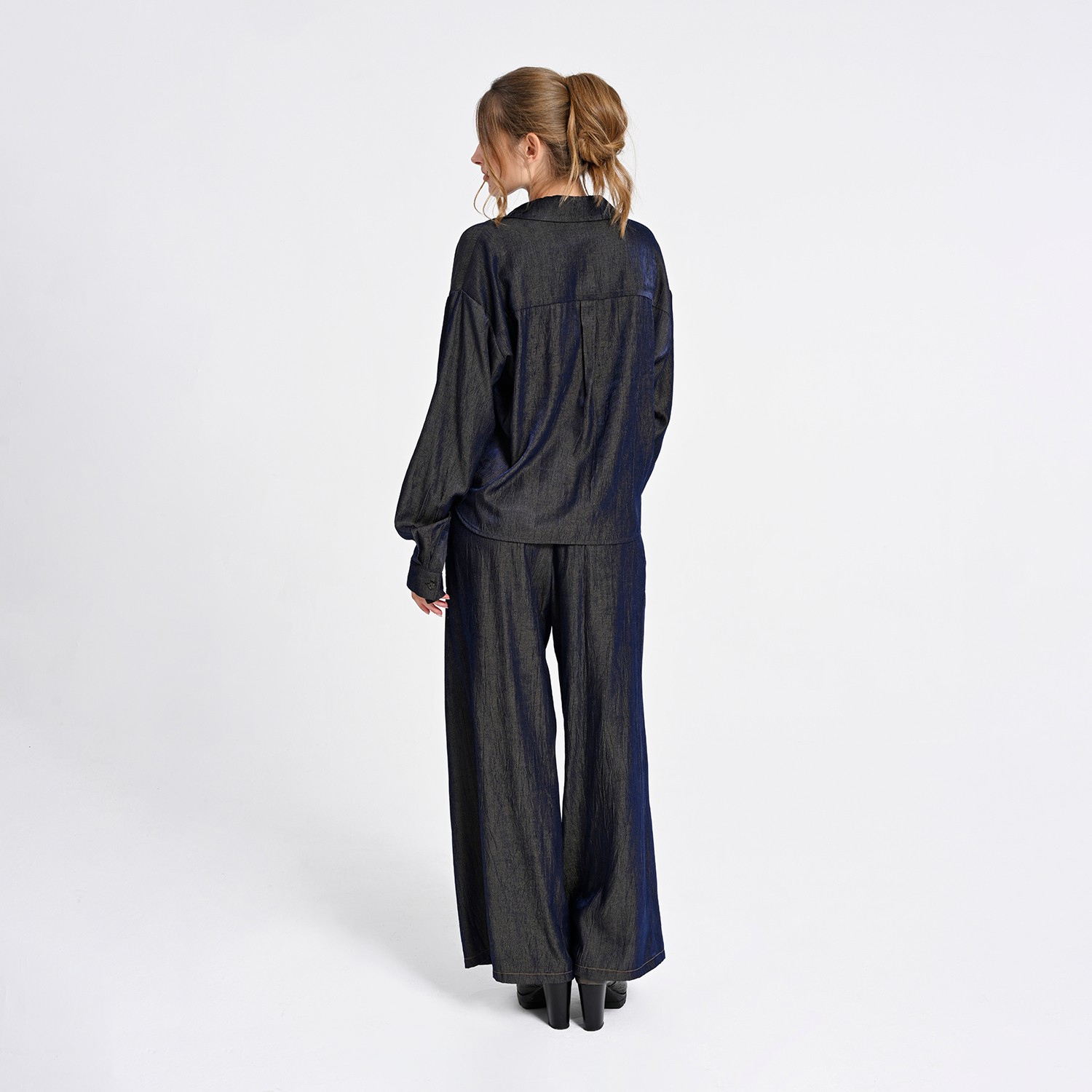 Relaxed Shirt With Draped Front Hem