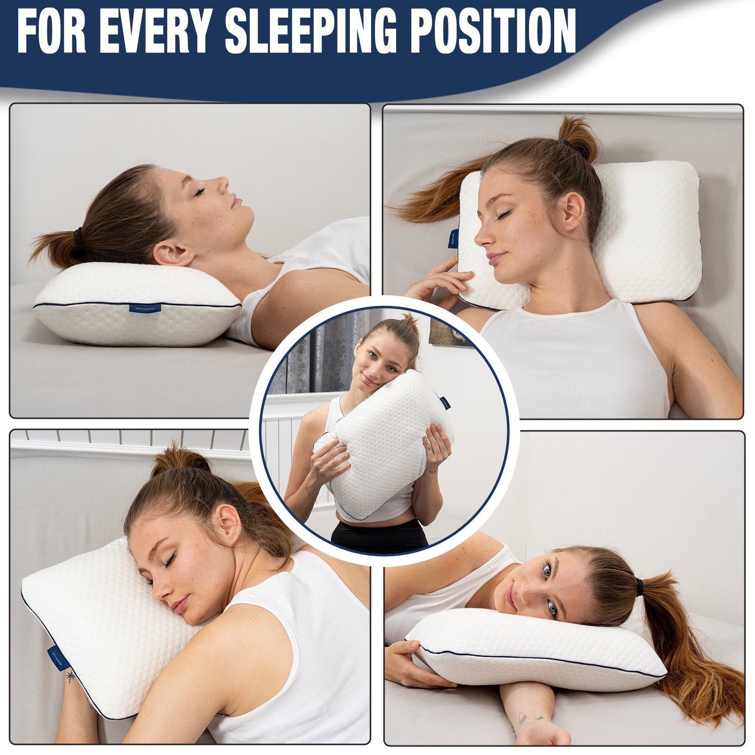 Alkamto Visco Hafızalı Ergonomik Boyun Destekli Seyahat Yastığı 40x25x10 cm, Taşıma Çantası Hediyeli