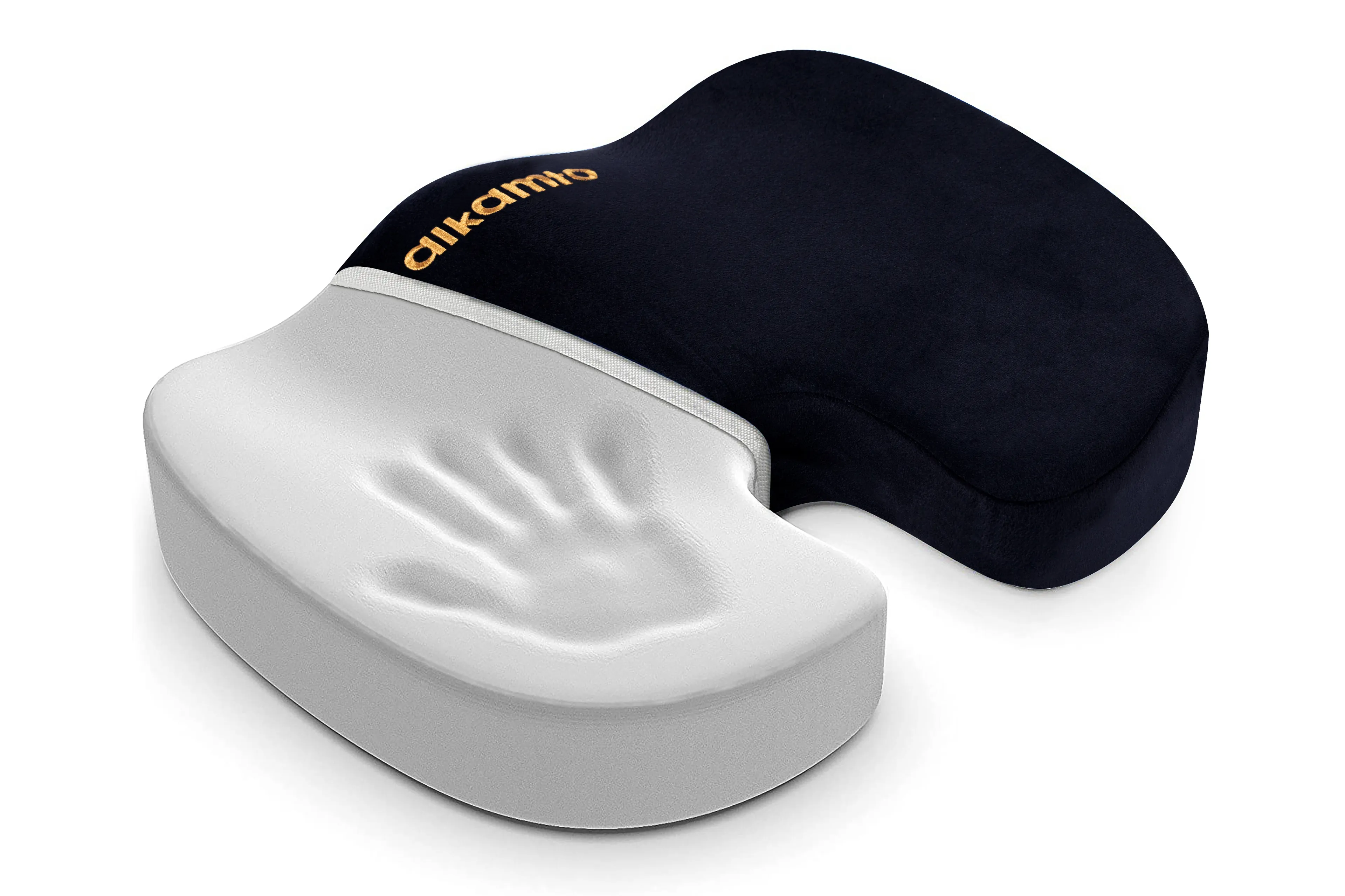 Alkamto Visco Kaydırmaz Tabanlı, Araba, Sandalye Koltuk Minderi Siyah 45x34x7 cm Siyah