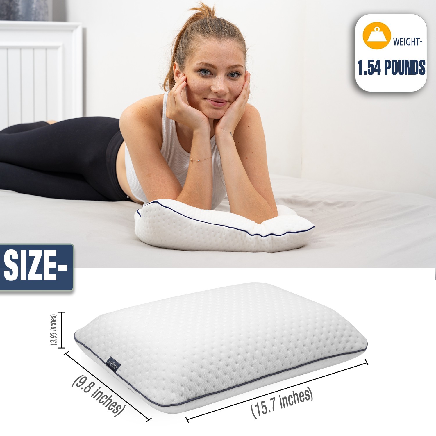 Alkamto Visco Hafızalı Ergonomik Boyun Destekli Seyahat Yastığı 40x25x10 cm, Taşıma Çantası Hediyeli