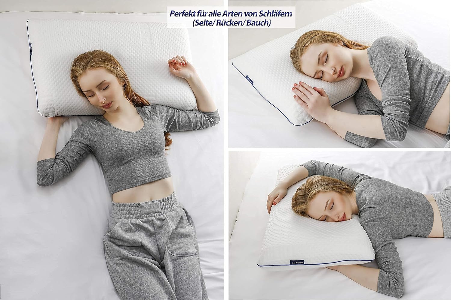 Alkamto Visco Hafızalı Termoregülasyonlu, Hipoalerjenik Ortopedik Boyun Destek Yastığı 70x42x15 cm, Pamuk Kılıf ve Taşıma Çantası Hediyeli