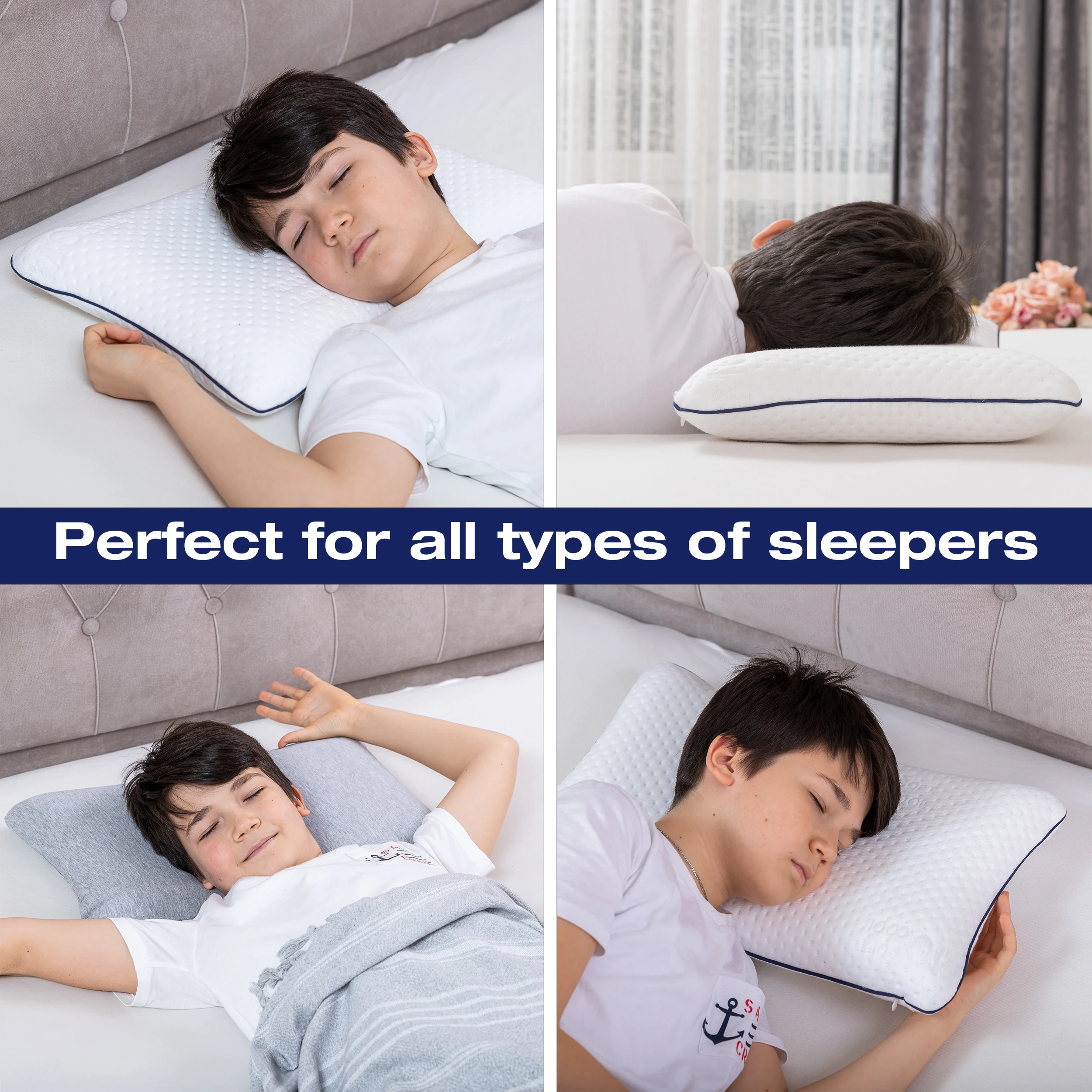 Alkamto Visco Hafızalı Ortopedik Çocuk ve Bebek Yastığı 50x32x6 cm, OEK-TEX Sertifikalı, Pamuk Kılıf ve Taşıma Çantası Hediyeli 0 - 4 yaş