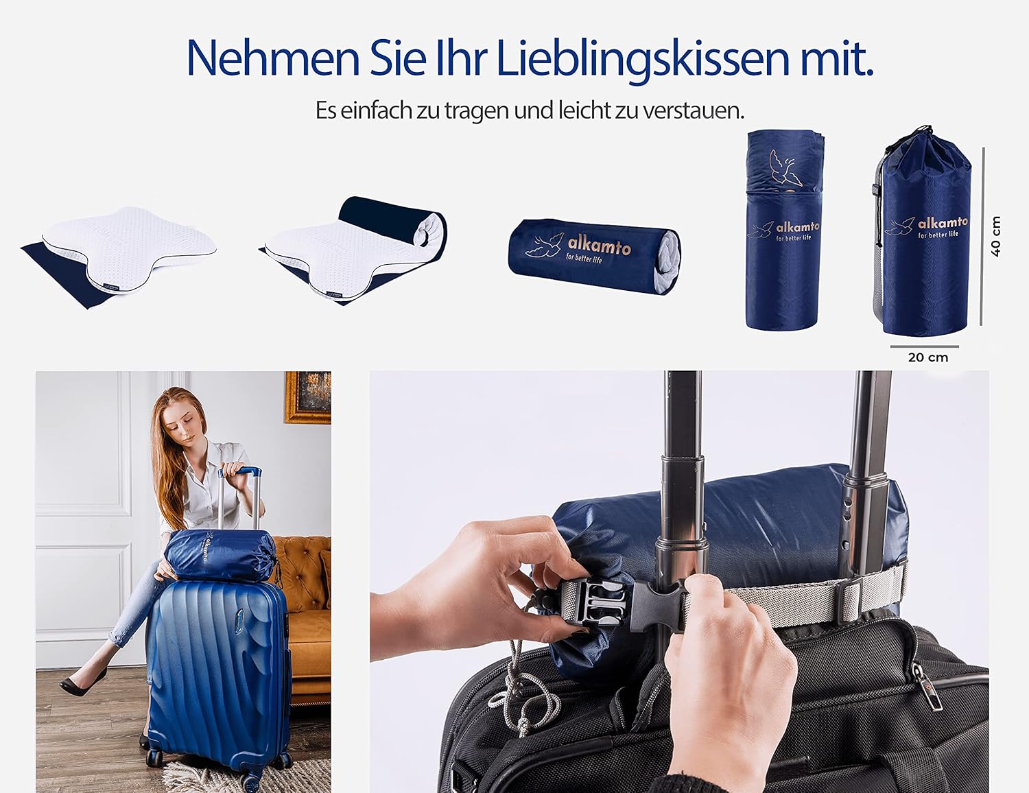 Alkamto Visco Hafızalı Ortopedik Kelebek Yastık 56x47x11,5 cm Termoregülasyonlu, Hipoalerjenik, Yan ve Sırt Üstü Uyuyanlar İçin