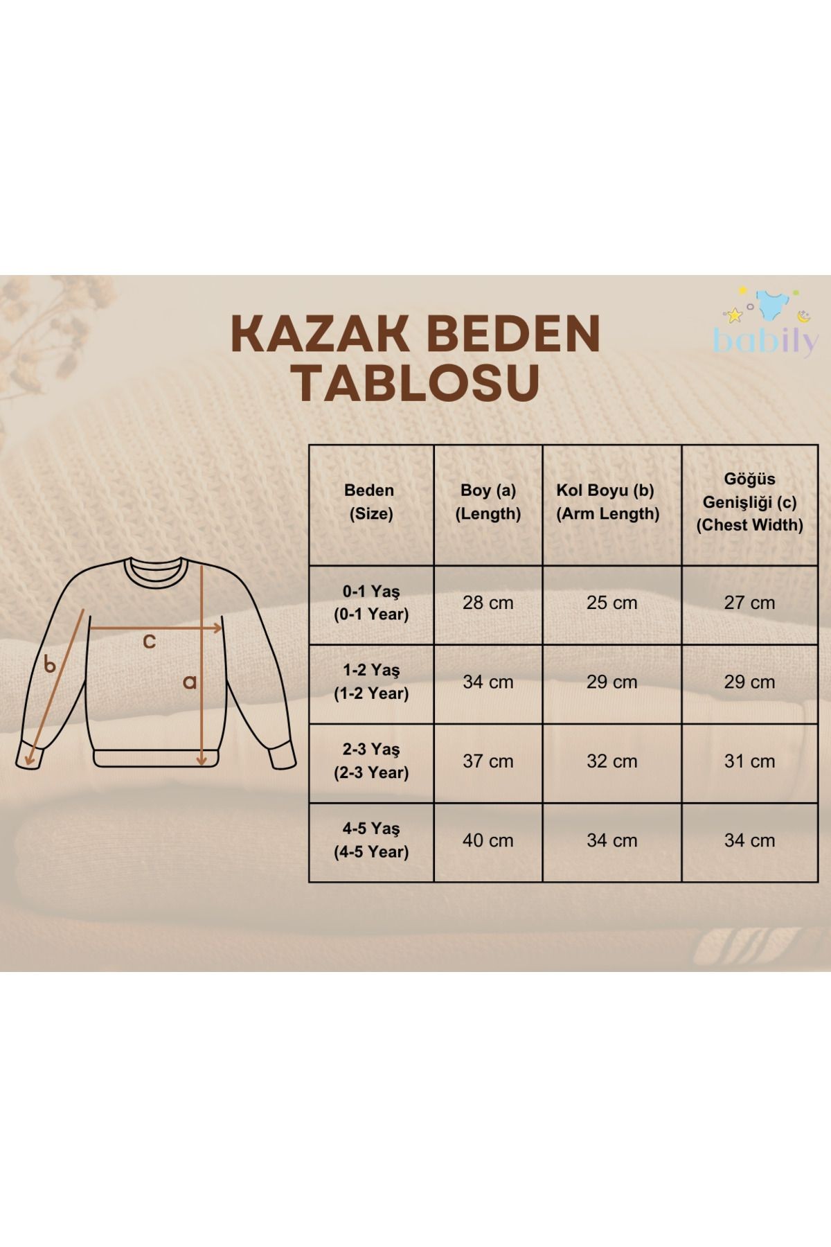 Triko Bebek Kazak - Esnek Unisex Oversize, 0-5 Yaş - haki