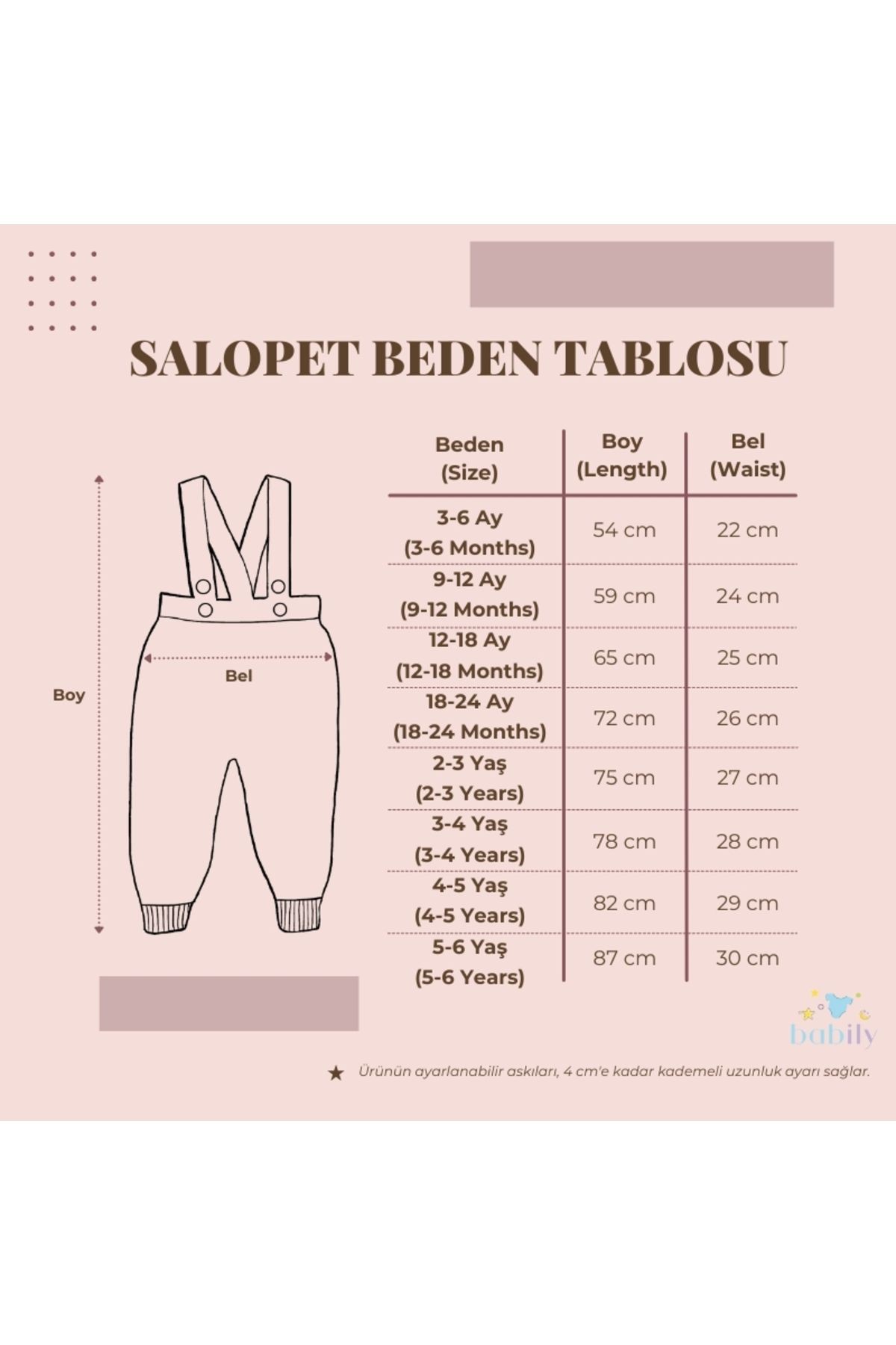 Triko Bebek Salopet - Esnek Unisex Önden Askılı - siyah