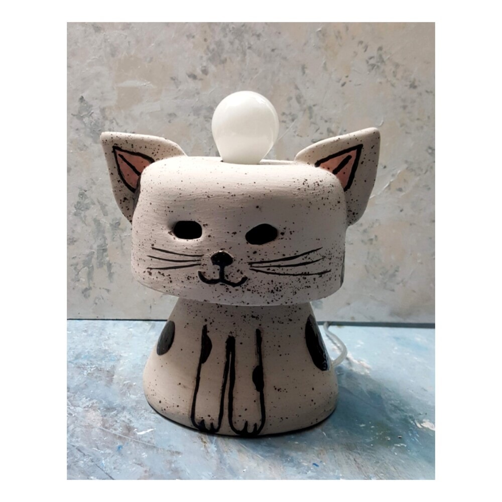 Kedi Formlu, Seramik Aydınlatma