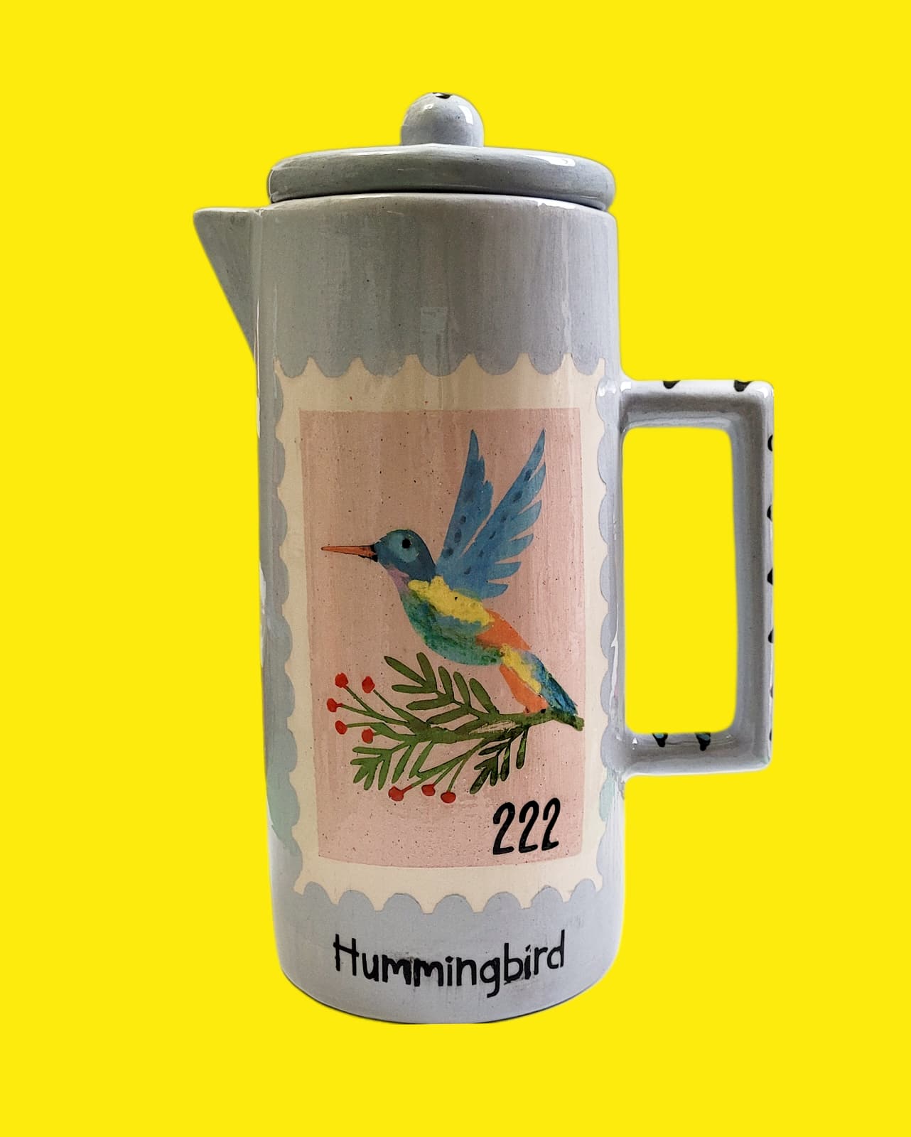 Seramik Renkli Sürahi - Hummingbird