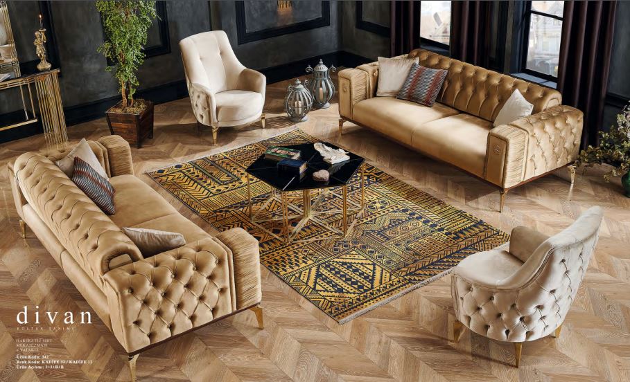 Nil mobilya divan 342 renk Kadife 33 / Kadife 12