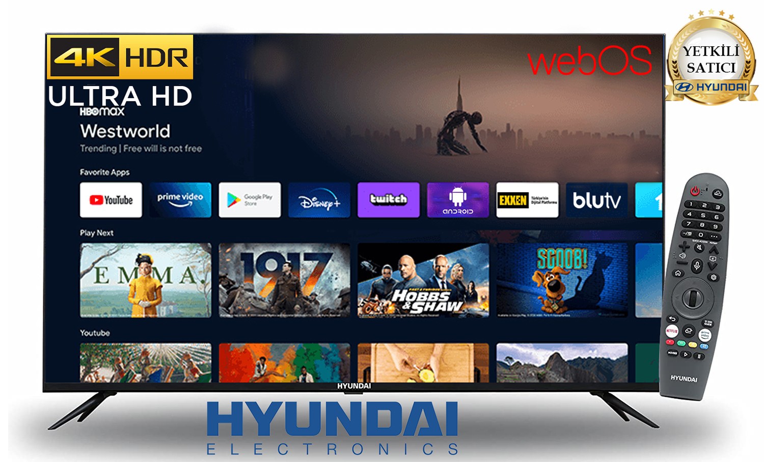 Hyundai 50hyn3205 50'' 127cm Ekran WEBOS 4K Ultra HD Uydu Alıcılı Wifi Smart D-Led TV