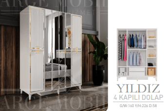 ARGE MOBİLYA YILDIZ 4 KAPILI DOLAP