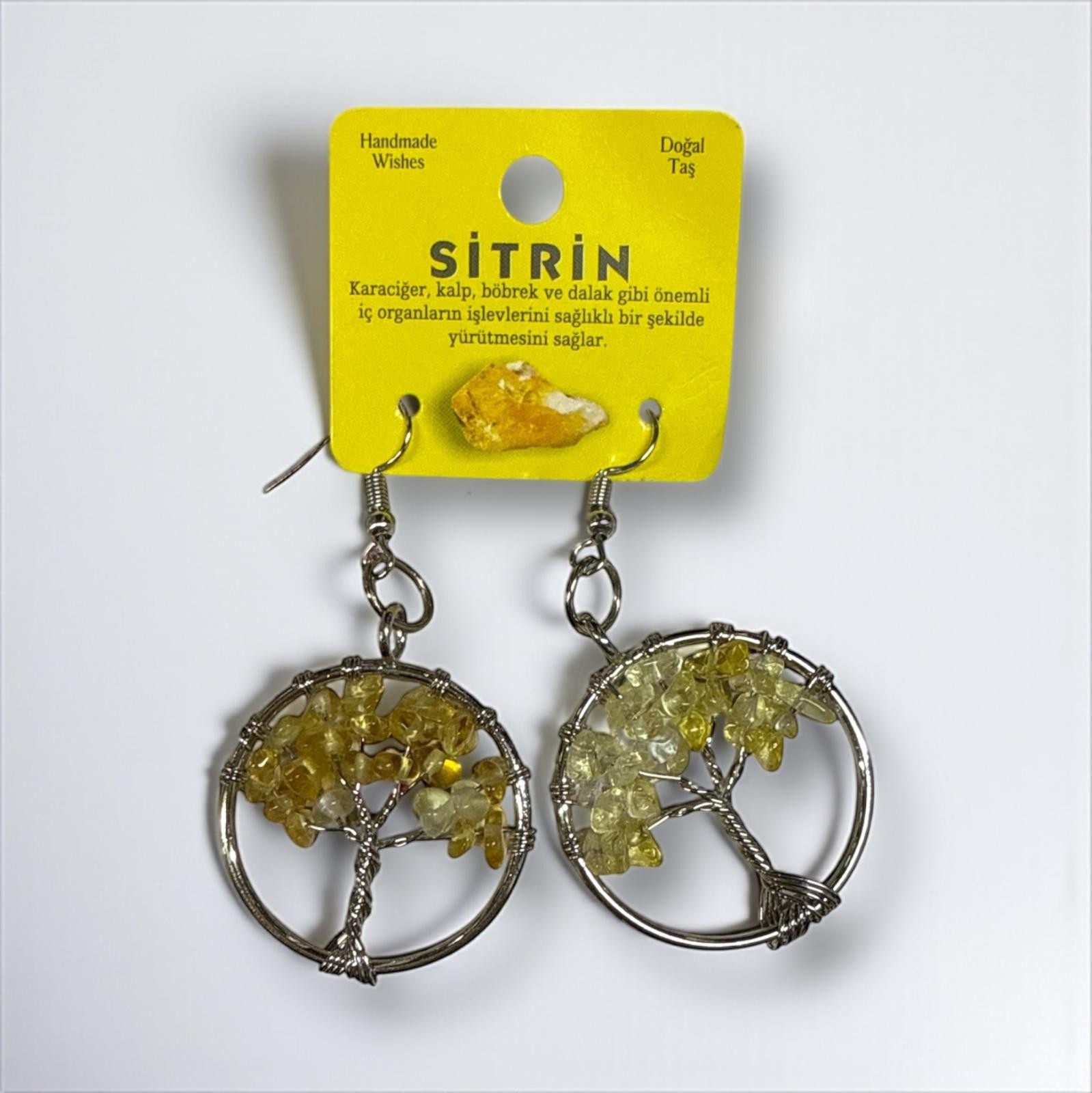 Sitrin Taşlı  Küpe