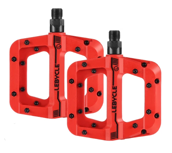 Rulmanlı, Kaymaz, Geniş Bisiklet Platform Pedalı 8 Çivili Plastik Pedal Bisiklet Yedek Parça