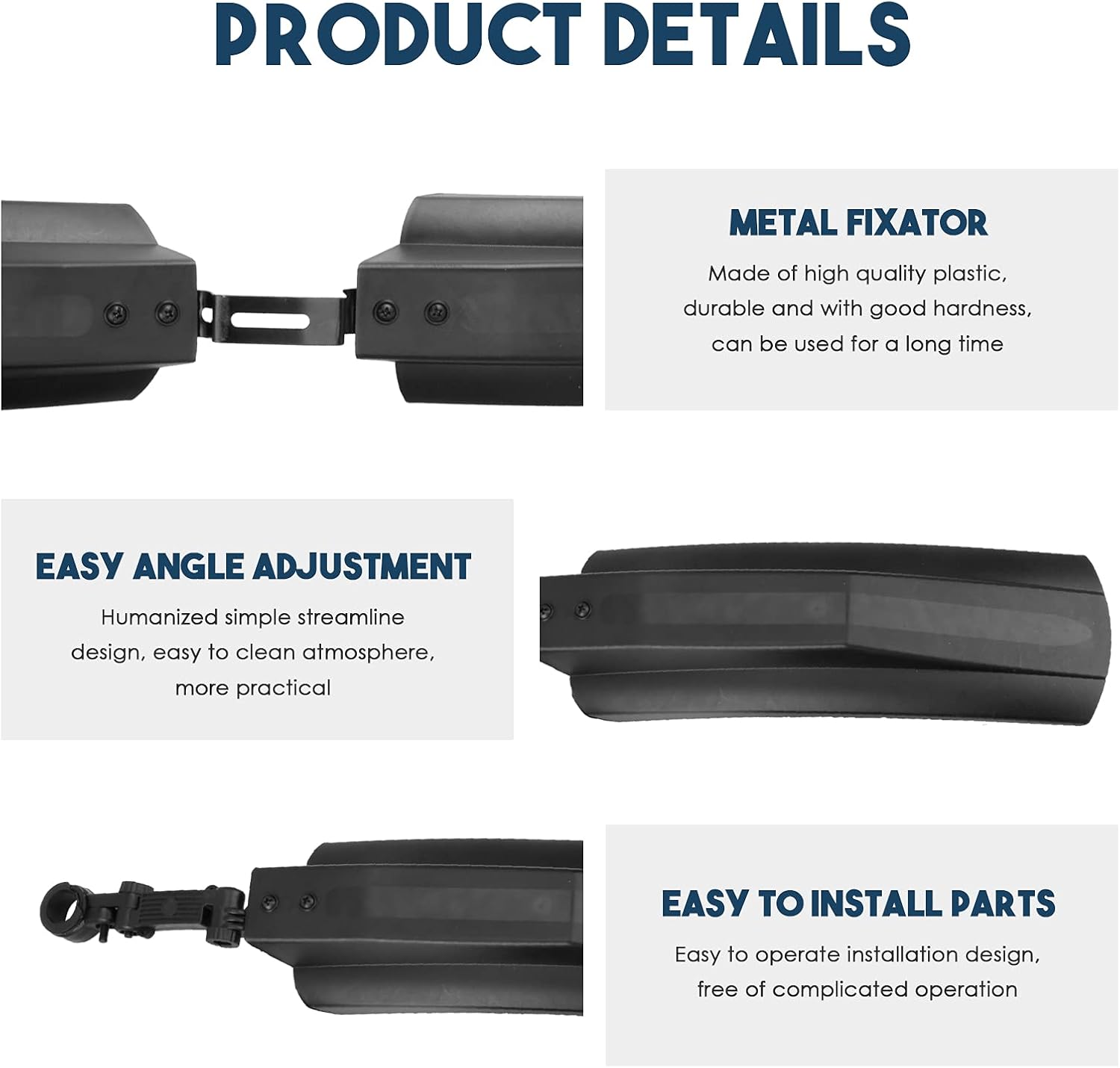 Plastik Ön Arka Bisiklet Geniş Çamurluk Seti 20-29 Jant E-bike / Fat Bike / Bisiklet Uyumlu