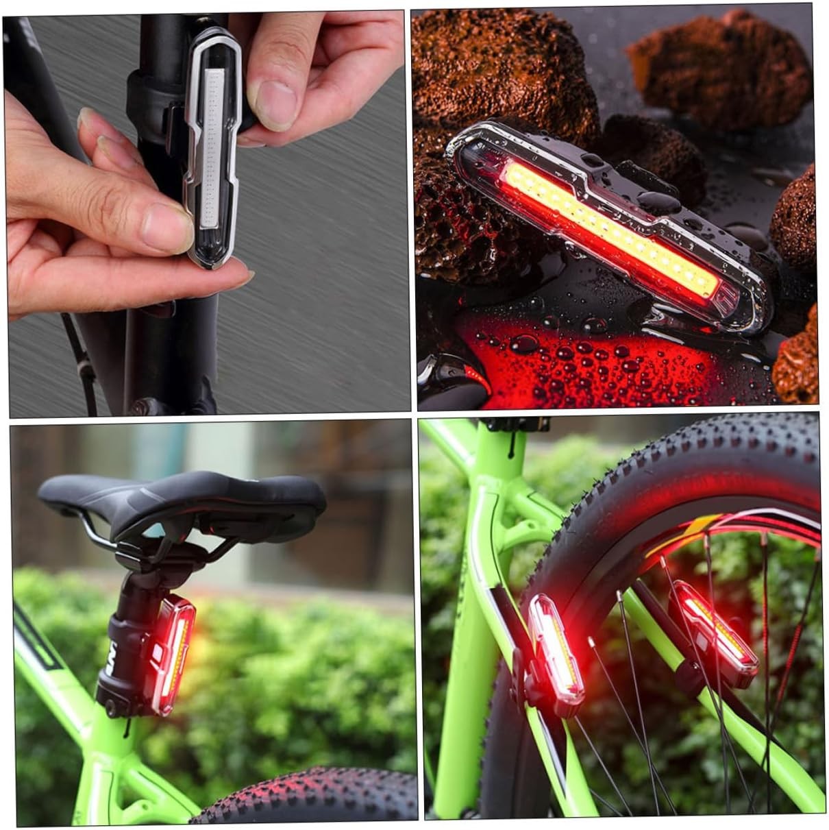 Su Geçirmez Usb Şarj Led Bisiklet Scooter Arka Işık Lambası Işık Bisiklet Aydınlatma İkaz