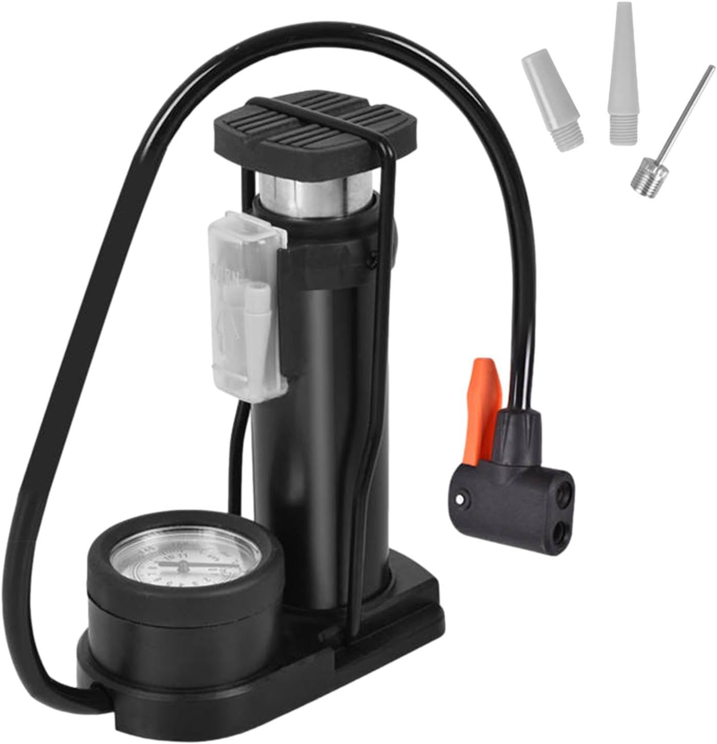 Bisiklet Hava Pompası - Top, Bisiklet Motosiklet İçin Basınç Göstergeli Taşınabilir Alüminyum Pompa