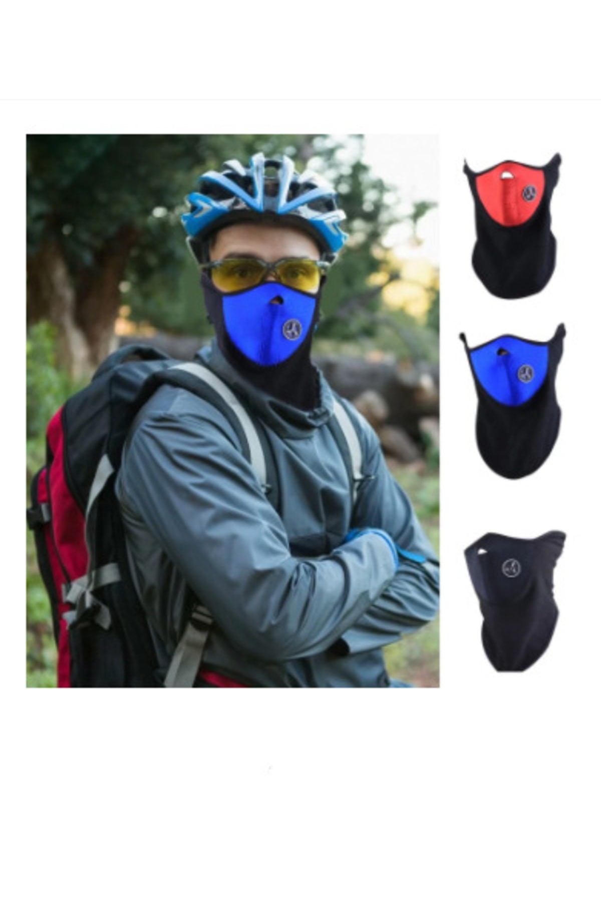Bisiklet-Motor-Scooter Rüzgar Geçirmez Polar Boyunluk Maske Kırmızı