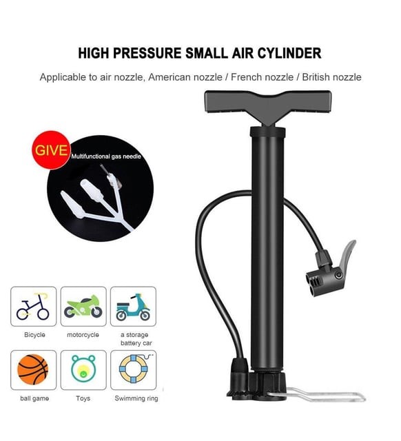 Bisiklet Pompası Bisiklet El Hava Pompası Lastik Pompa Motosiklet Araba ATV Çift Başlıklı +Top