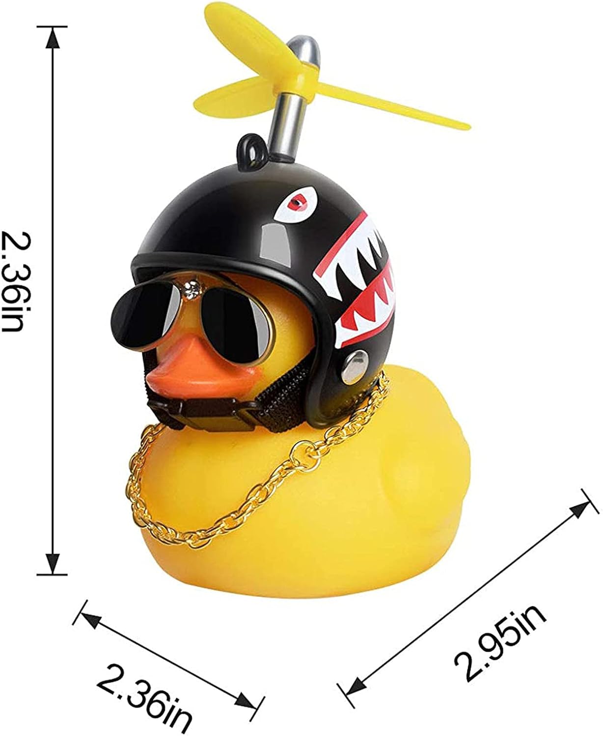 Sevimli Pervaneli Kasklı Sarı Ördek Yapışkanlı Araba Bisiklet Motosiklet Aksesuarı 