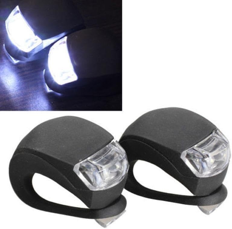 2 Adet Siyah Silikon Led Bisiklet Lambası Fener Stop Işık Aydınlatma (2 Adet)