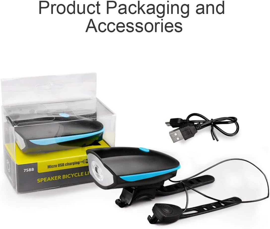 Bisiklet Korna Işık 3 Mod 140 Desibel 250 Lümen 1200Mah Bisiklet Işığı Bisiklet Kornası 2in1