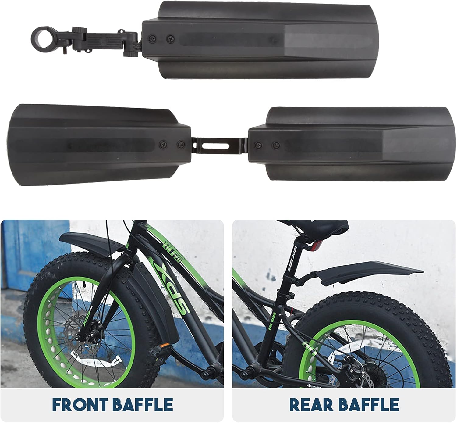 Plastik Ön Arka Bisiklet Geniş Çamurluk Seti 20-29 Jant E-bike / Fat Bike / Bisiklet Uyumlu