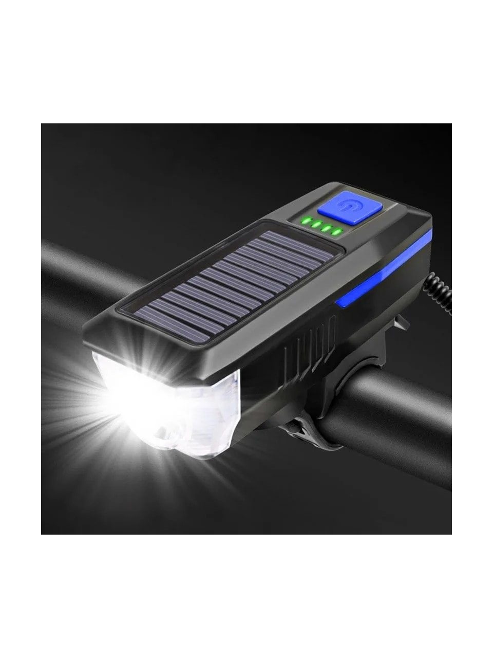 Bisiklet Solar Korna Işık 3 Mod 120 Desibel 350 Lümen Bisiklet Işığı Bisiklet Kornası 2in1