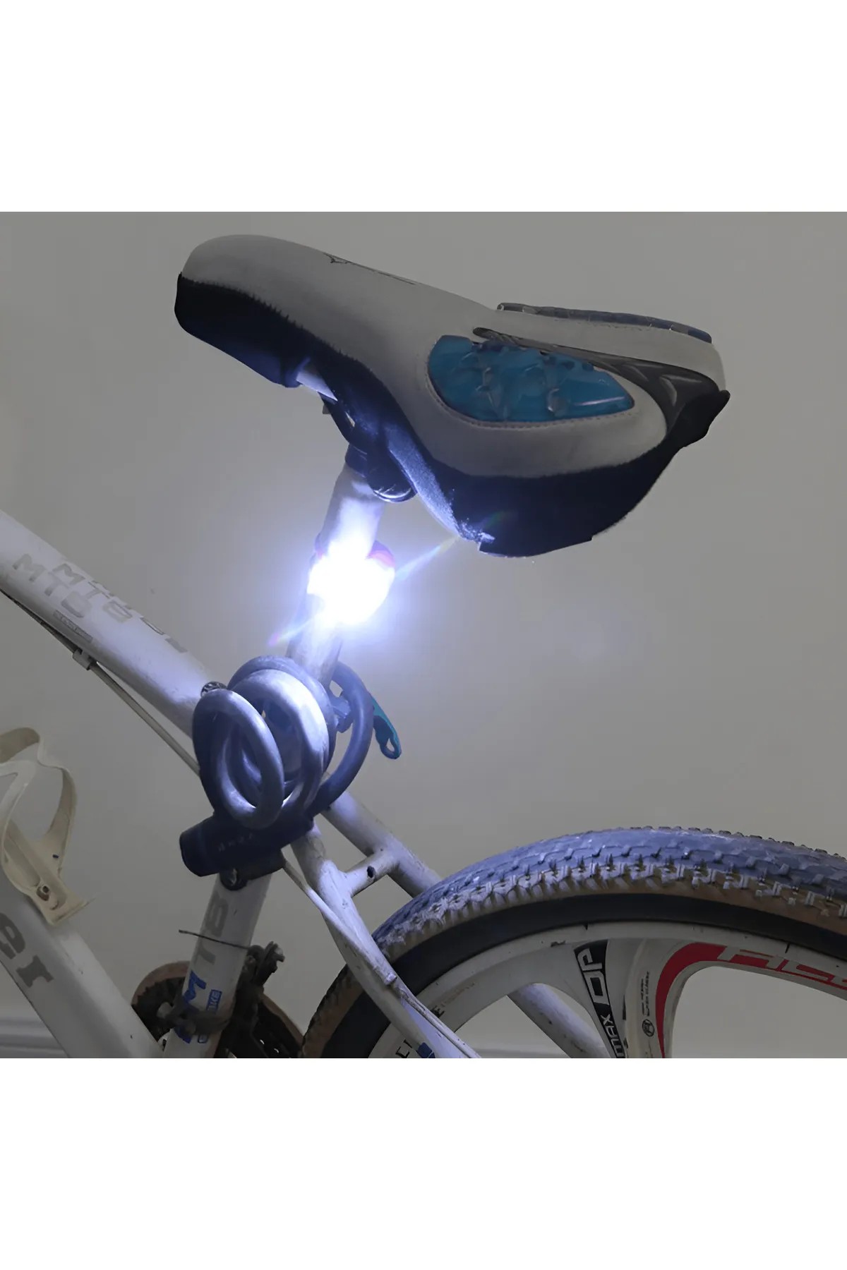 2 Adet Beyaz Silikon Led Bisiklet Lambası Fener Stop Işık Aydınlatma (2 Adet)