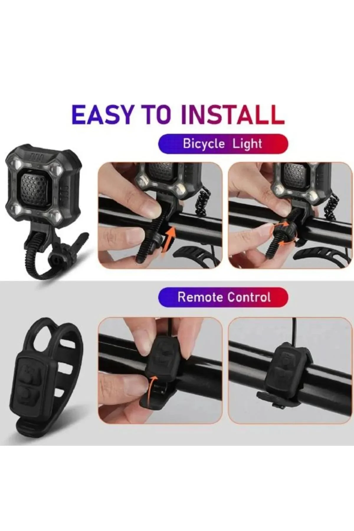 Usb Şarjlı Bisiklet Işıklı Korna 350 Lümen 140db LED 