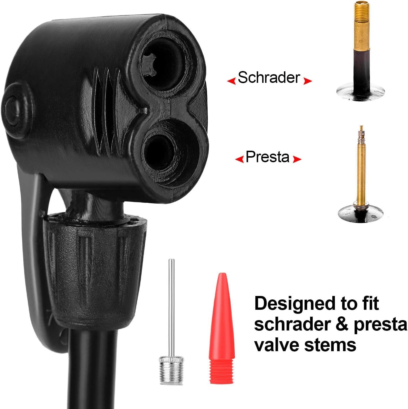 Bisiklet Pompası Bisiklet El Hava Pompası Lastik Pompa Motosiklet Araba ATV Çift Başlıklı +Top