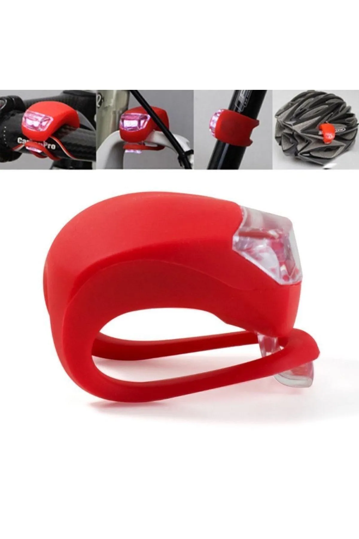 4 Adet Kırmızı Beyaz Mavi Siyah Silikon Led Bisiklet Lambası Fener Stop Işık Aydınlatma (4 Adet)