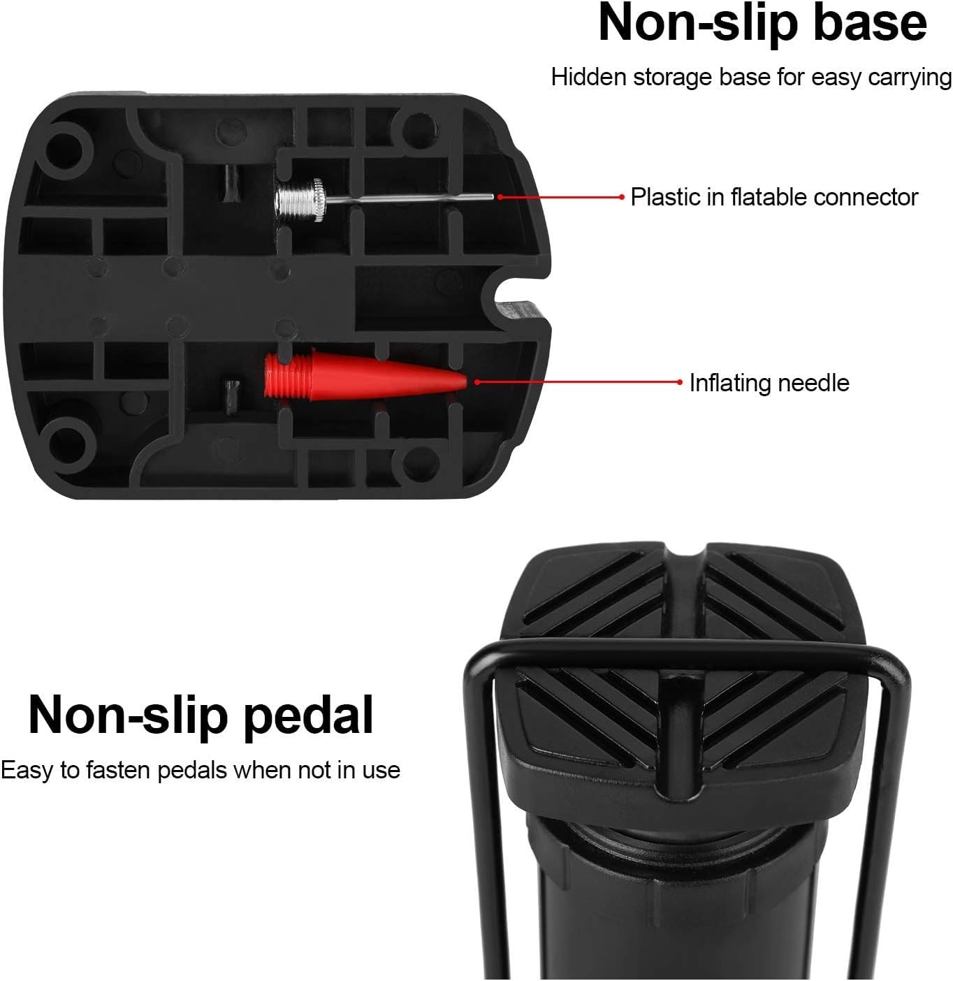 Bisiklet Pompası Bisiklet El Hava Pompası Lastik Pompa Motosiklet Araba ATV Çift Başlıklı +Top