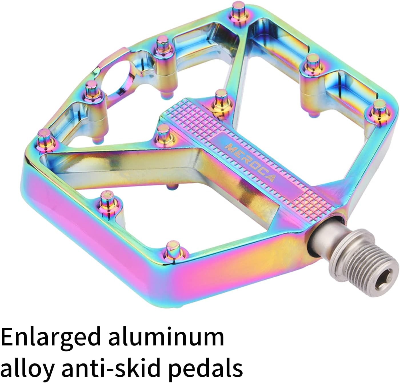 Rulmanlı Alüminyum Platform Bisiklet Pedalı Rainbow Oilslick Pedal Bisiklet Aksesuarı Yedek Parça