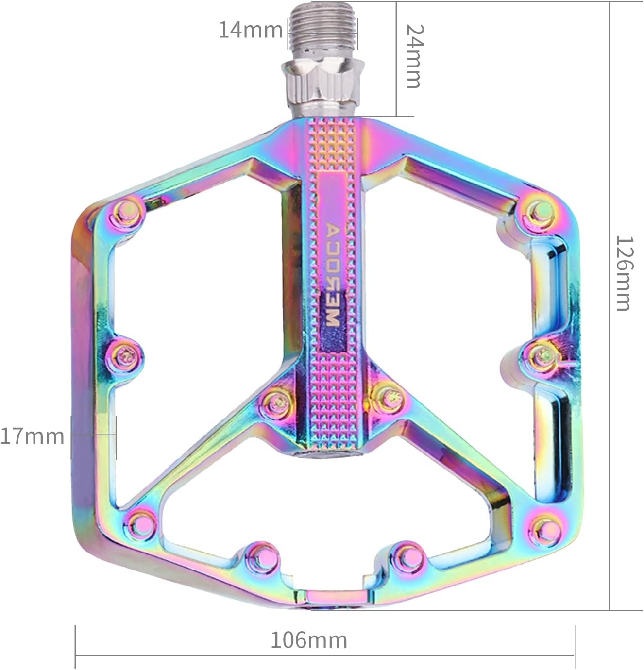 Rulmanlı Alüminyum Platform Bisiklet Pedalı Rainbow Oilslick Pedal Bisiklet Aksesuarı Yedek Parça