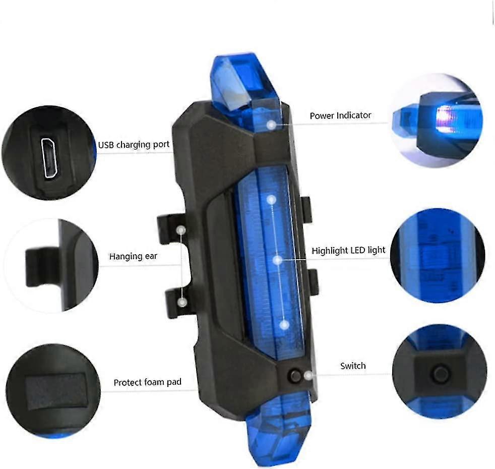 Su Geçirmez Usb Şarj Led Bisiklet Scooter Arka Işık Lambası Işık Bisiklet Aydınlatma İkaz BL-07