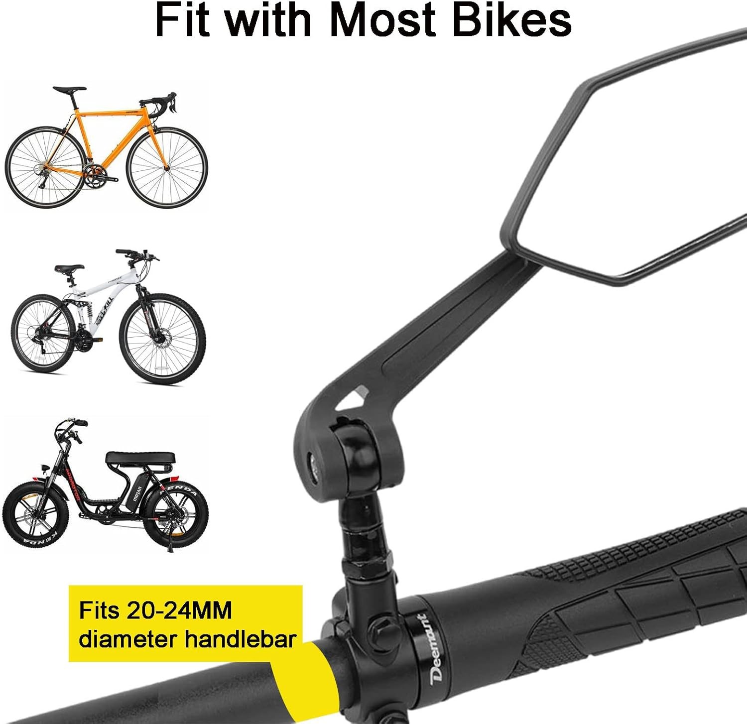 Bisiklet - Scooter Gidon Aynası - Dikiz Aynası Bisiklet Aksesuarı Bisiklet Ayna Scooter Ayna