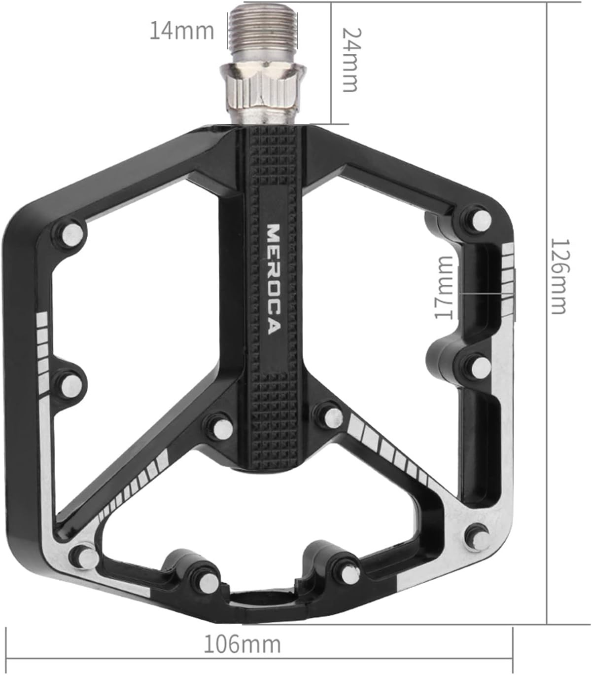 Meroca Rulmanlı Alüminyum Platform Bisiklet Pedalı Siyah Pedal Bisiklet Aksesuarı Parça