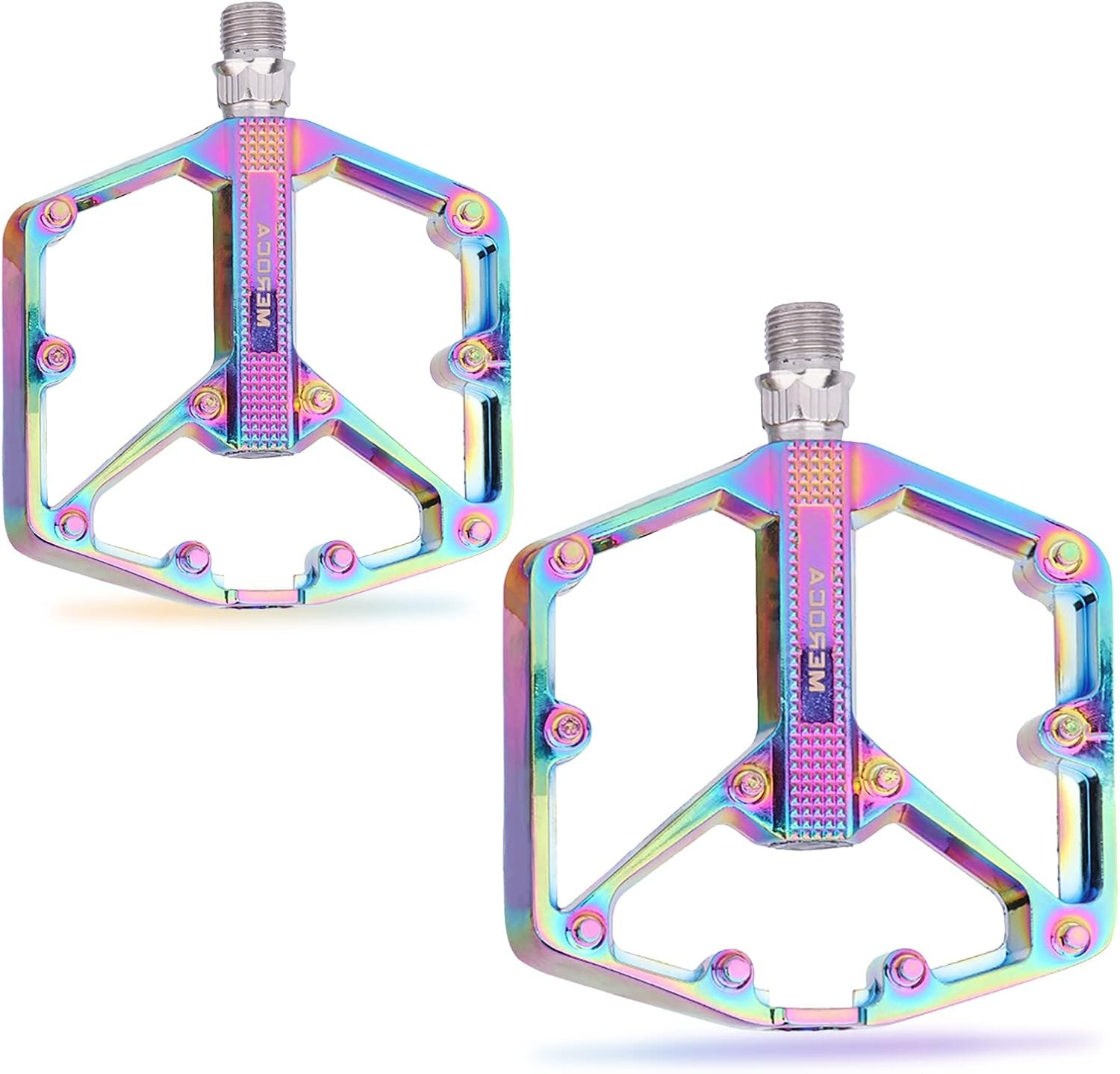 Rulmanlı Alüminyum Platform Bisiklet Pedalı Rainbow Oilslick Pedal Bisiklet Aksesuarı Yedek Parça
