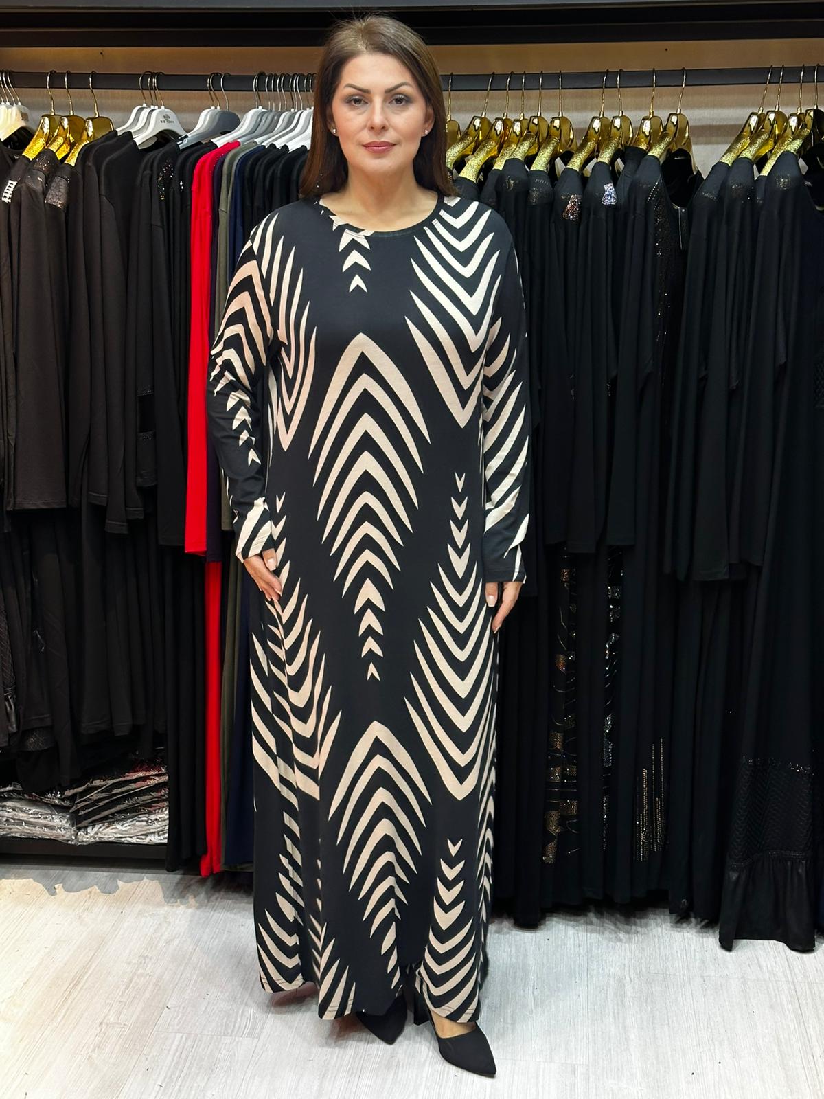 Büyük Beden Desenli Elbise