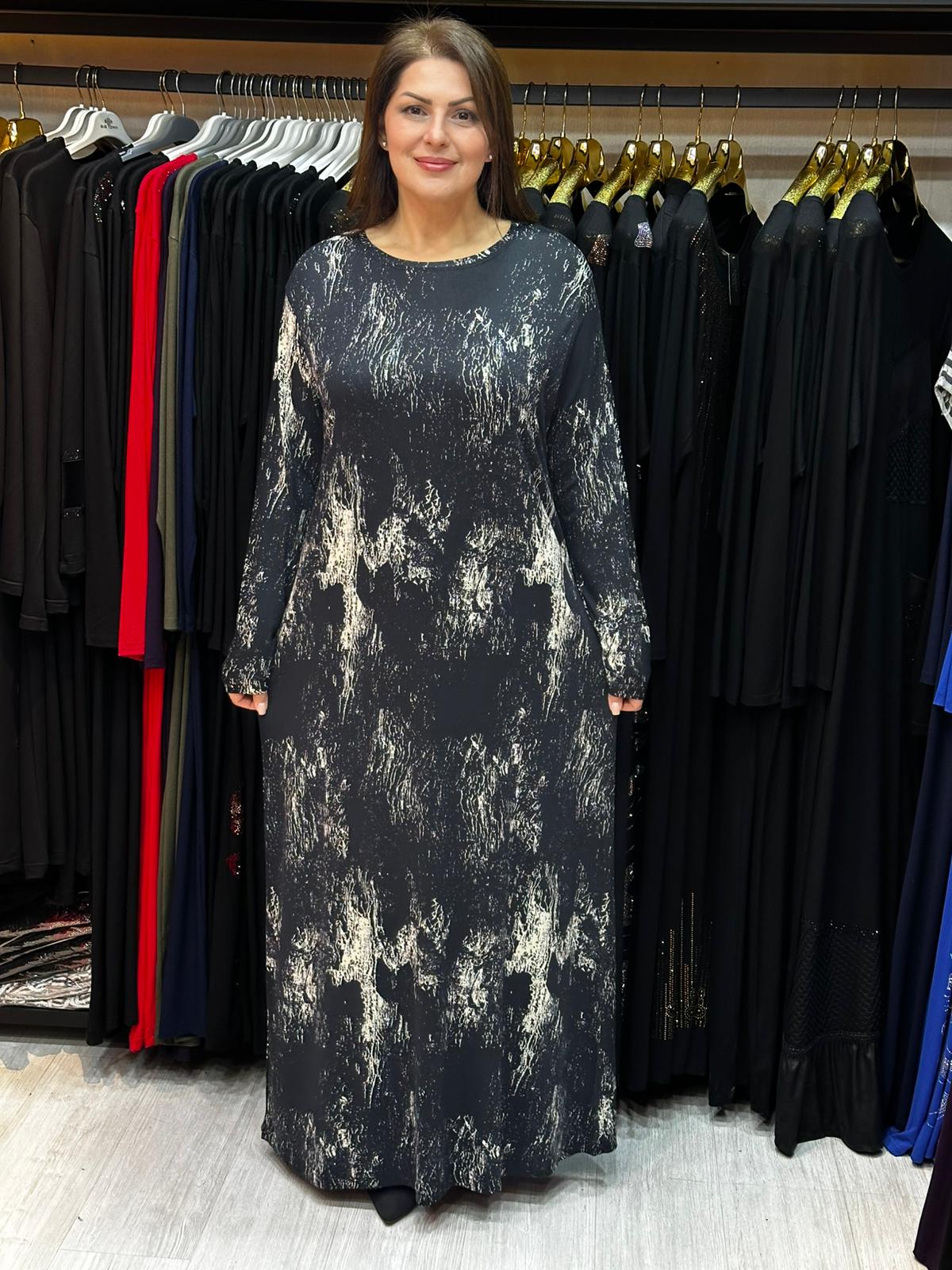 Büyük Beden Desenli Elbise