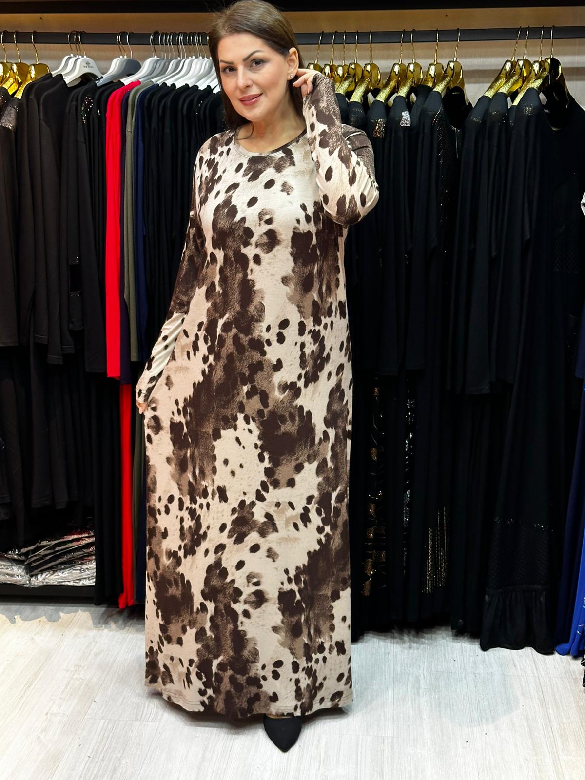 Büyük Beden Desenli Elbise