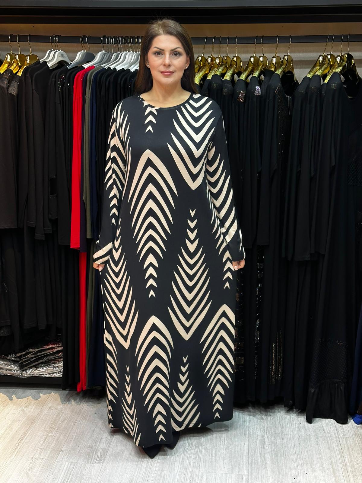 Büyük Beden Desenli Elbise