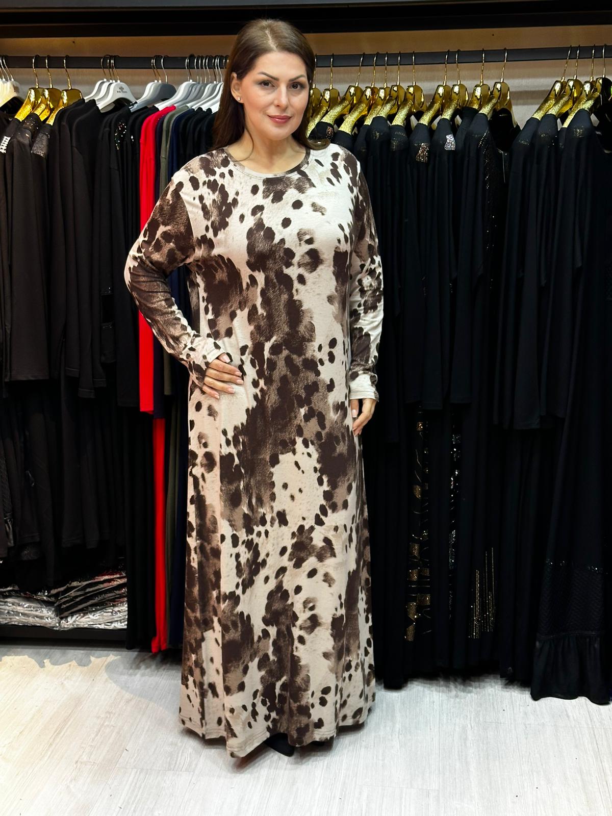 Büyük Beden Desenli Elbise