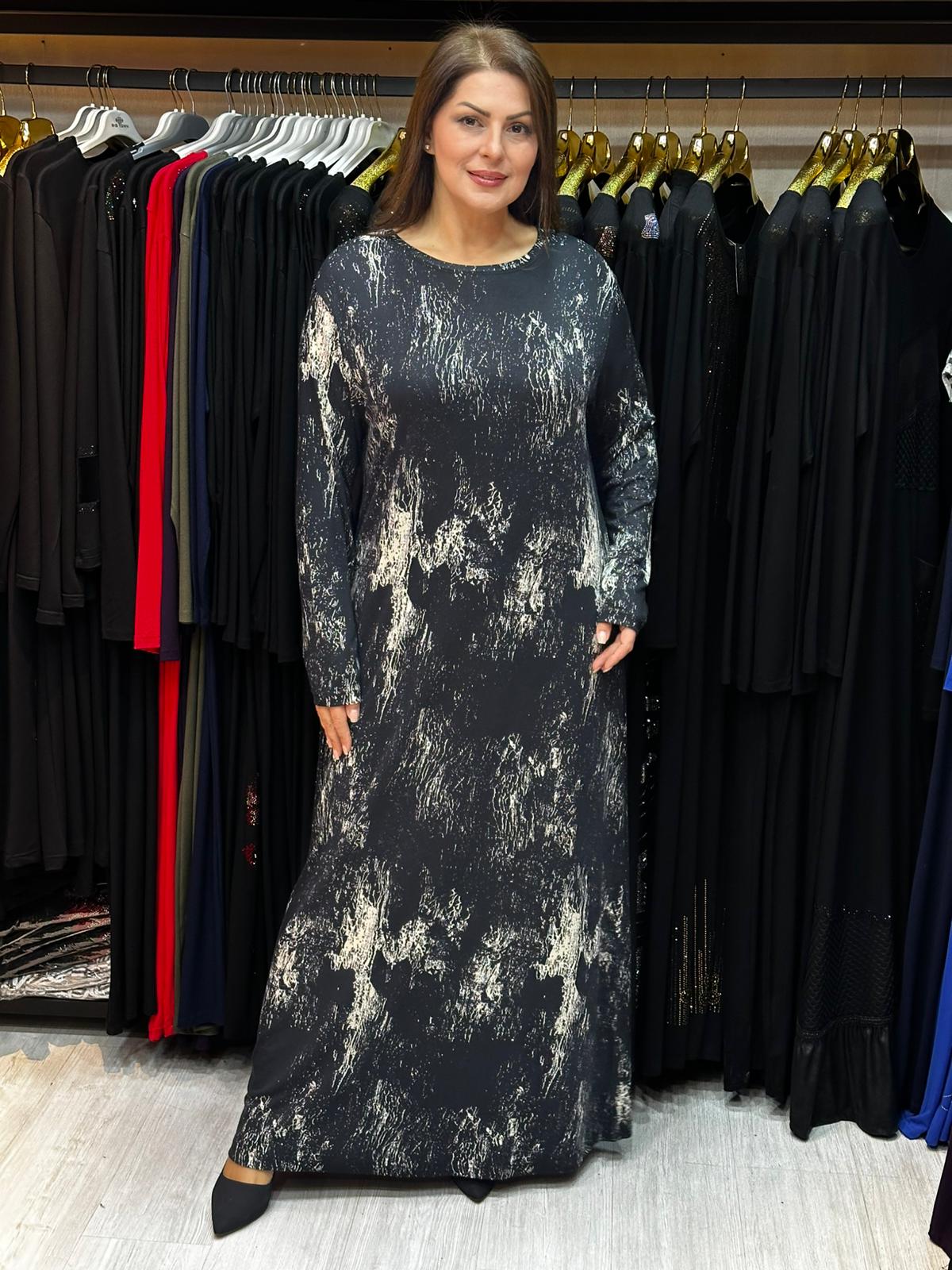 Büyük Beden Desenli Elbise