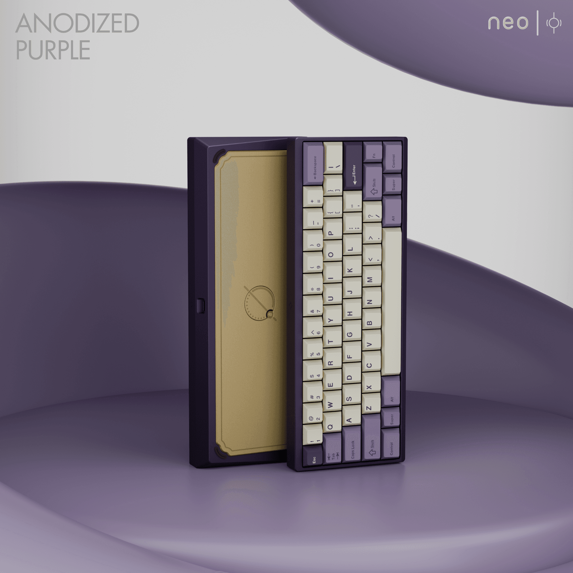 Neo60 Core (Ekstralar - Ön sipariş) - Anodized Purple, Mirror Dusk Weight, Tri-mode Hotswap PCB, ALU Plate
