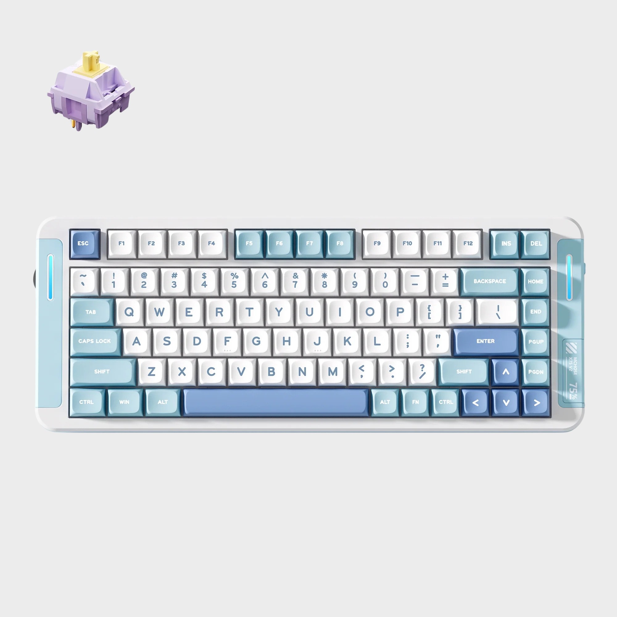 MCHOSE X75 V2 Mekanik Klavye - Mavi / Hyacinth Switch